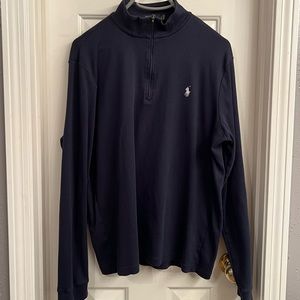 Mens Polo Light Weight Pullover Large Navy Blue